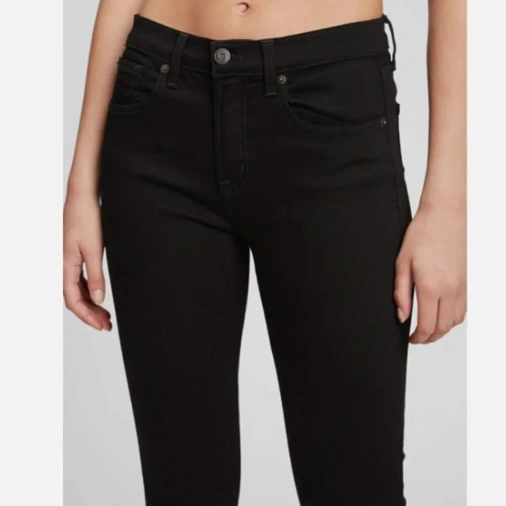GAP Mid Rise Sculpt True Skinny Ankle Jeans Black Stretch Size 26/2 RT$99 NWT